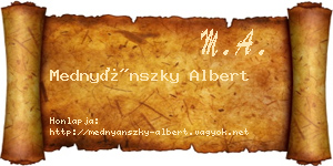 Mednyánszky Albert névjegykártya